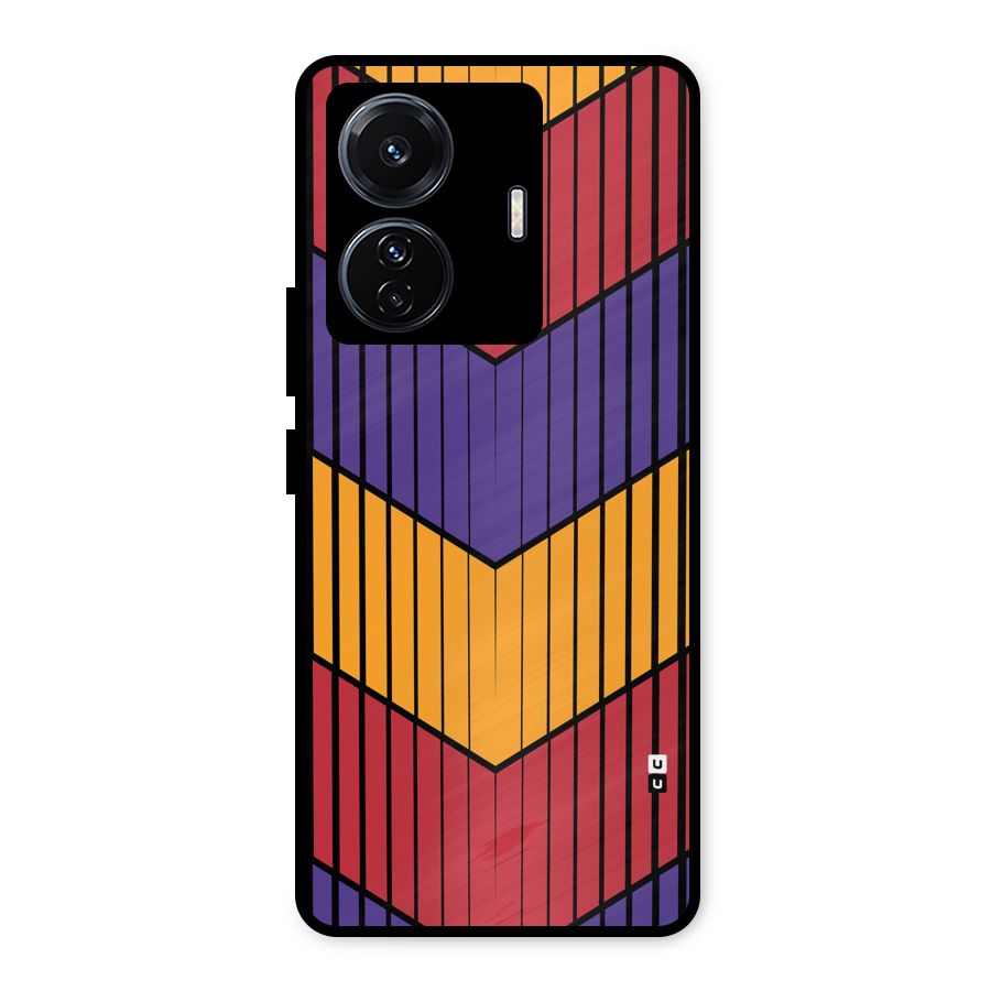 Angular Stripes Metal Back Case for Vivo T1 Pro