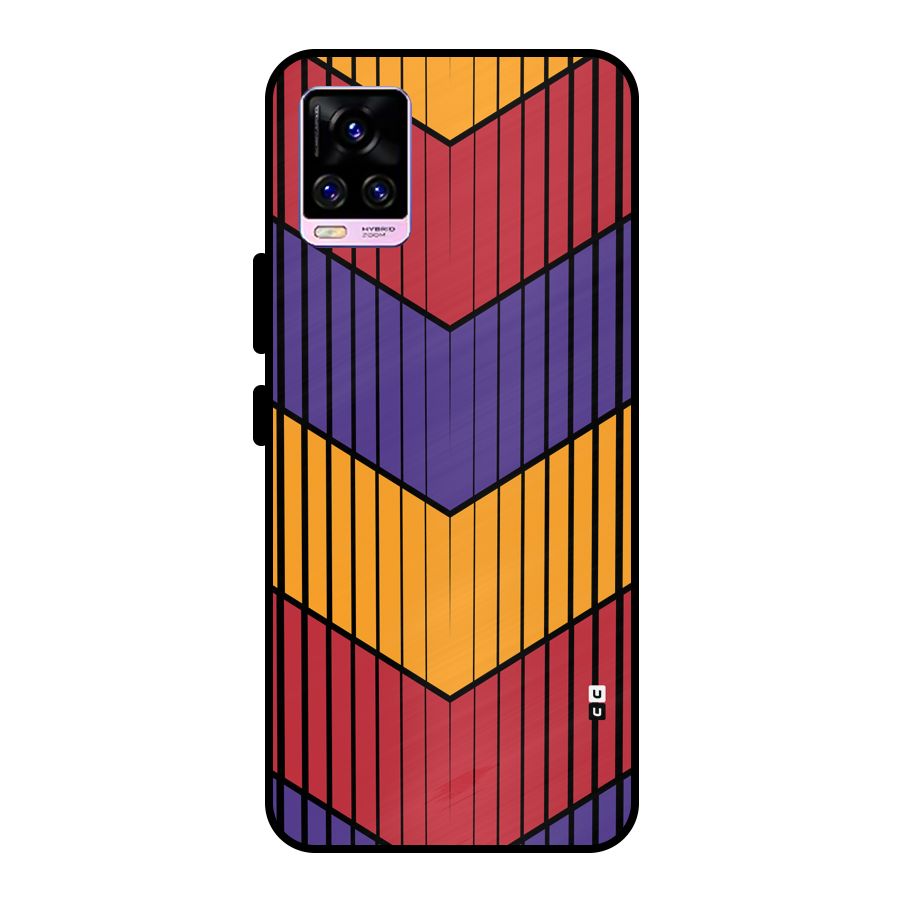 Angular Stripes Metal Back Case for Vivo V20 Pro