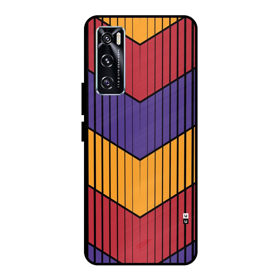 Angular Stripes Metal Back Case for Vivo V20 SE