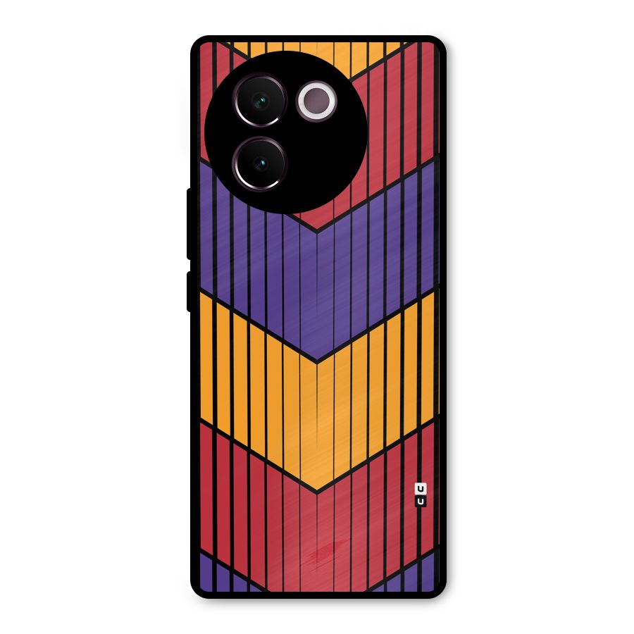 Angular Stripes Metal Back Case for Vivo V30e
