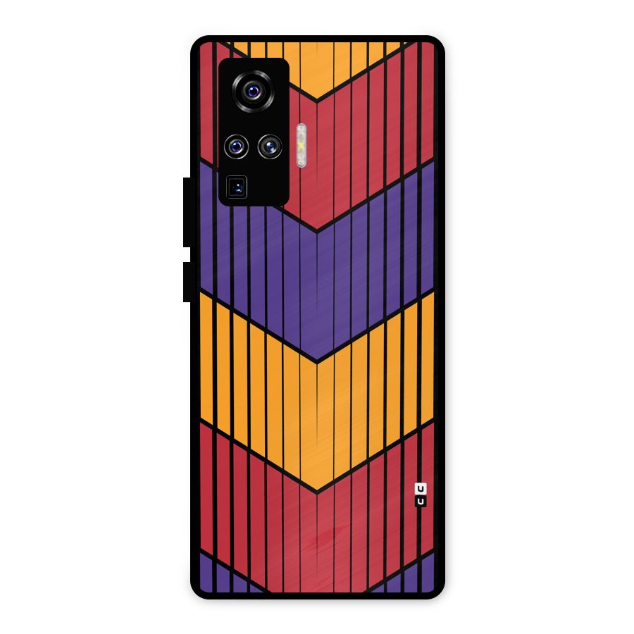 Angular Stripes Metal Back Case for Vivo X50 Pro
