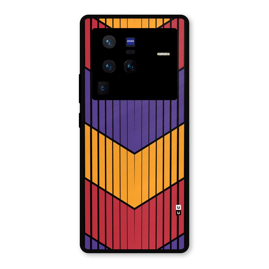 Angular Stripes Metal Back Case for Vivo X80 Pro