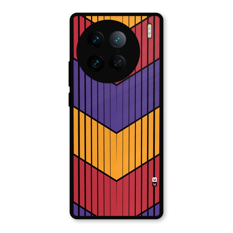 Angular Stripes Metal Back Case for Vivo X90 Pro