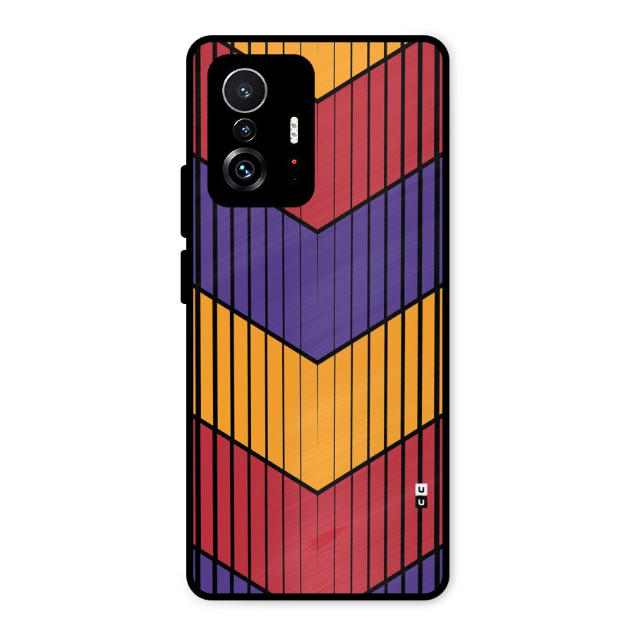 Angular Stripes Metal Back Case for Xiaomi 11T Pro