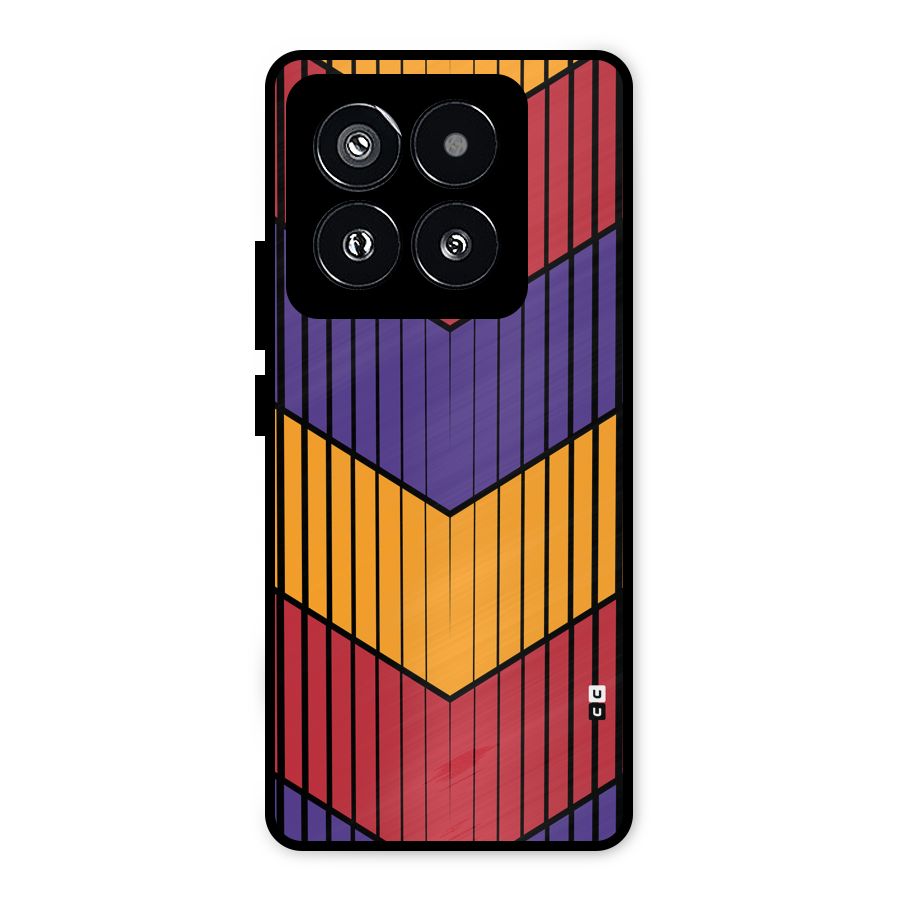 Angular Stripes Metal Back Case for Xiaomi 14 Pro