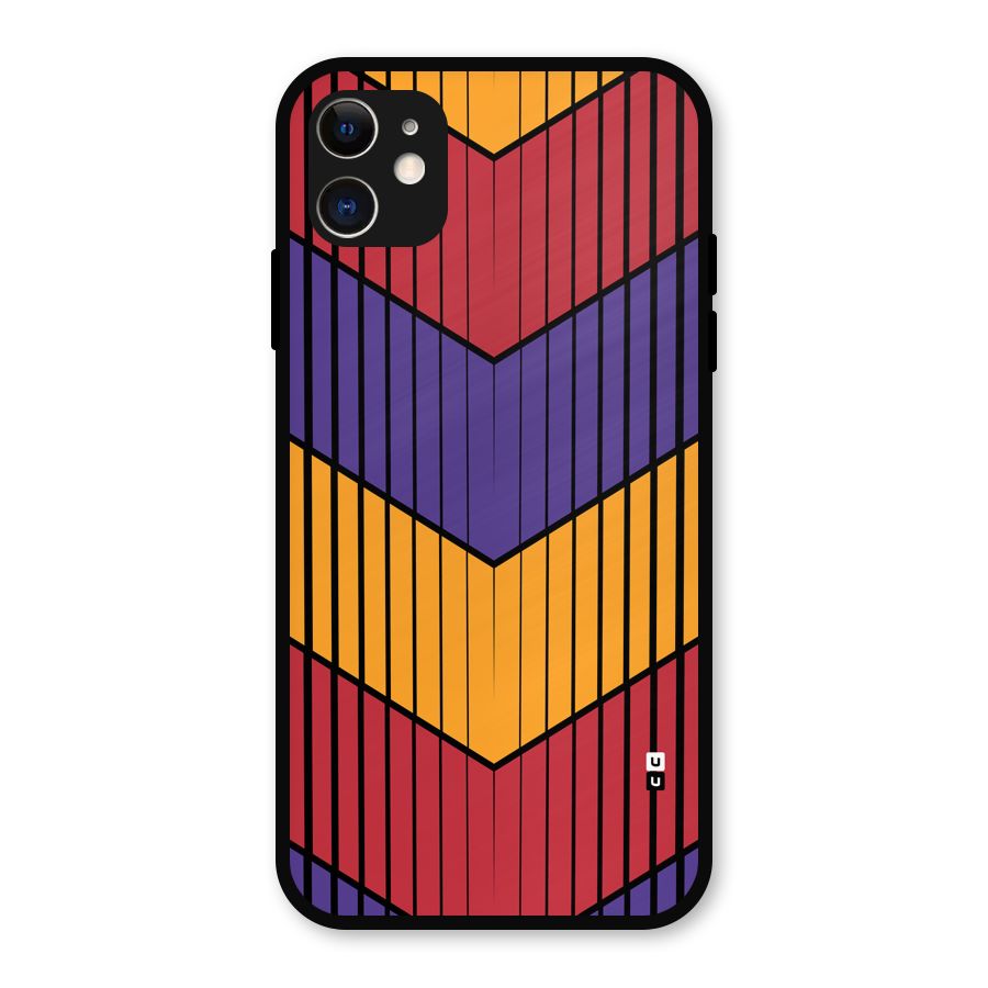 Angular Stripes Metal Back Case for iPhone 11