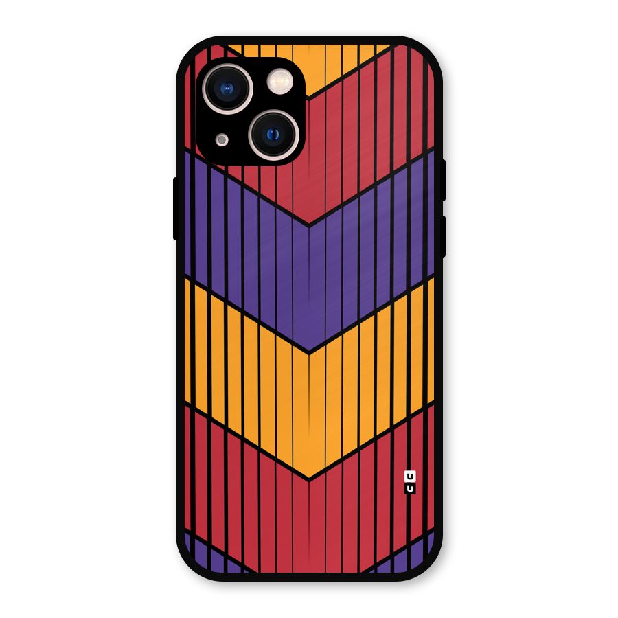 Angular Stripes Metal Back Case for iPhone 13