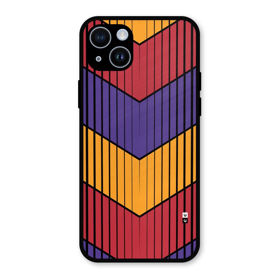 Angular Stripes Metal Back Case for iPhone 14
