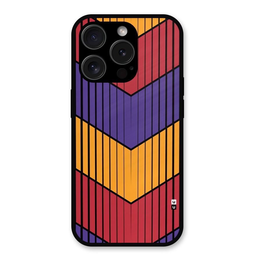 Angular Stripes Metal Back Case for iPhone 15 Pro
