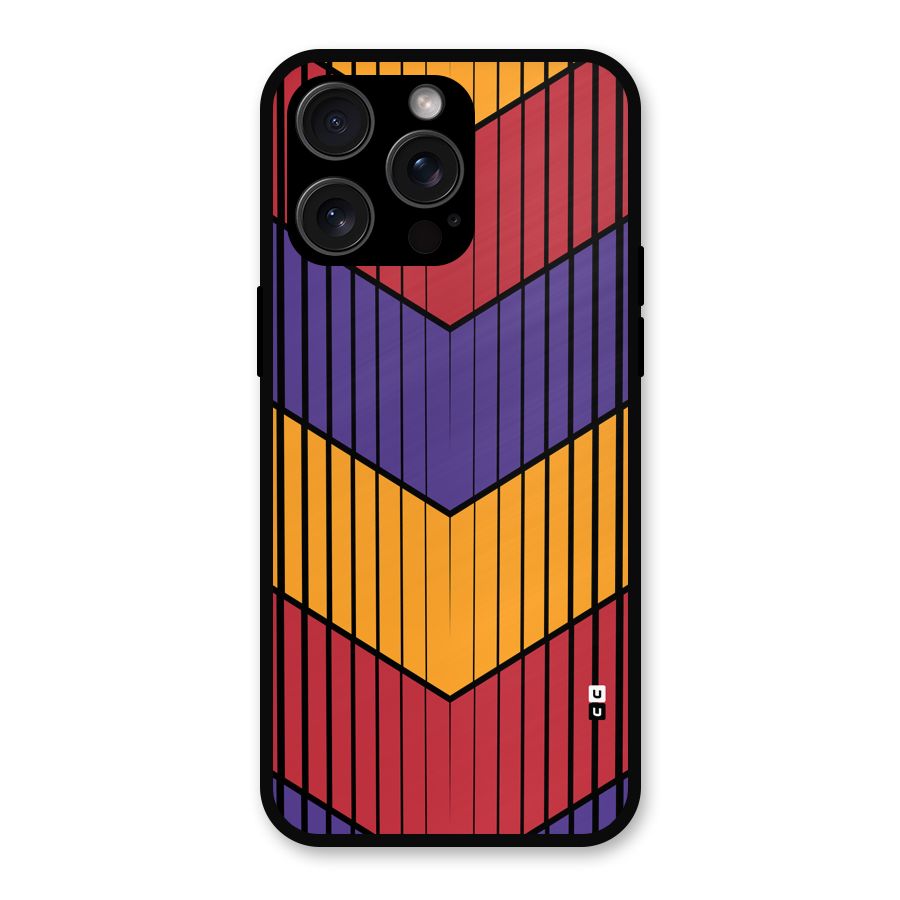 Angular Stripes Metal Back Case for iPhone 15 Pro Max