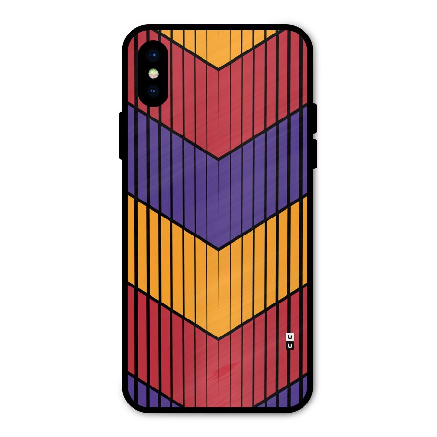 Angular Stripes Metal Back Case for iPhone X