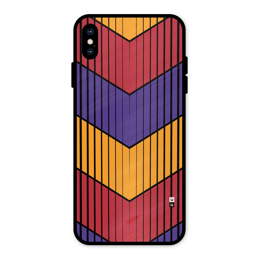 Angular Stripes Metal Back Case for iPhone XS Max