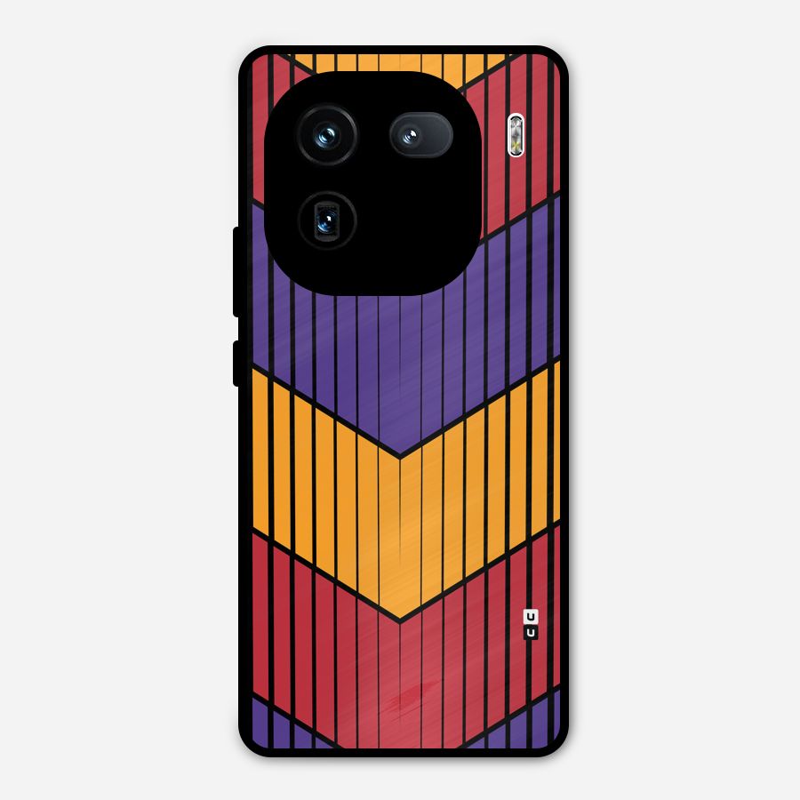 Angular Stripes Metal Back Case for iQOO 12
