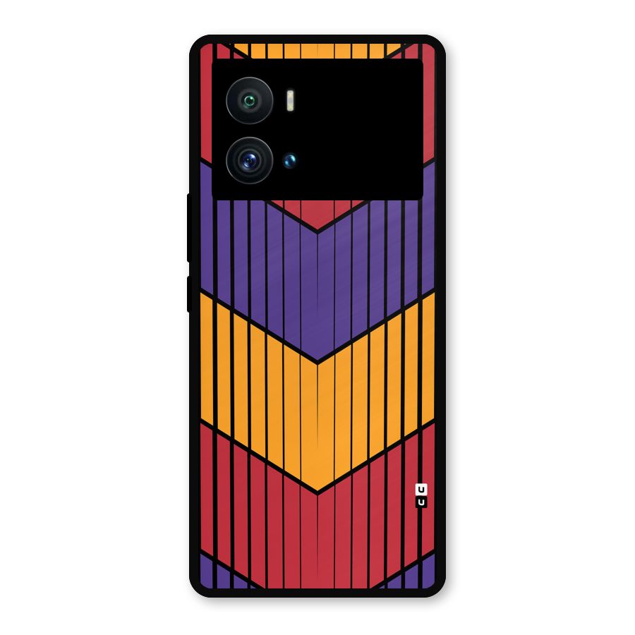 Angular Stripes Metal Back Case for iQOO 9 Pro