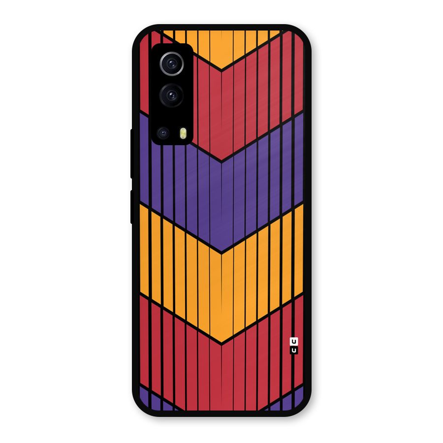 Angular Stripes Metal Back Case for iQOO Z3