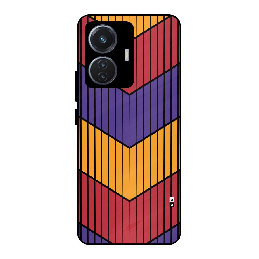 Angular Stripes Metal Back Case for iQOO Z6 44W