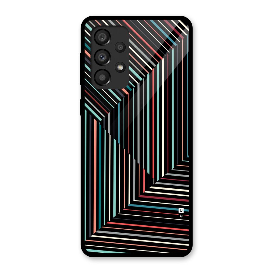 Angulars Stripes Glass Back Case for Galaxy A33 5G
