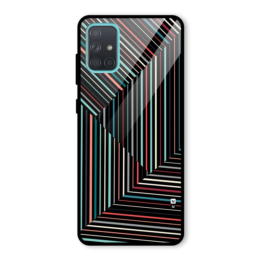 Angulars Stripes Glass Back Case for Galaxy A71