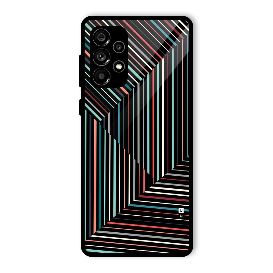 Angulars Stripes Glass Back Case for Galaxy A73 5G