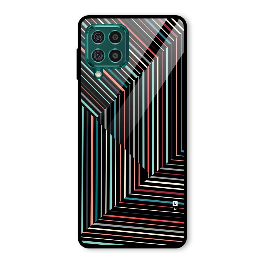 Angulars Stripes Glass Back Case for Galaxy F62