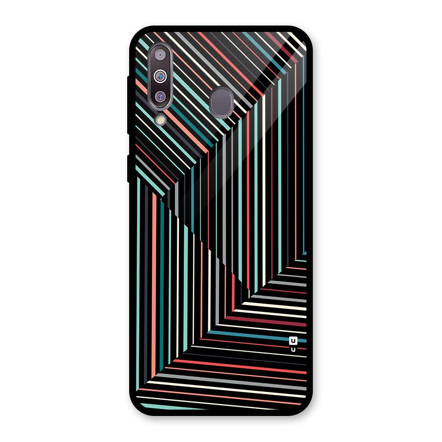 Angulars Stripes Glass Back Case for Galaxy M30