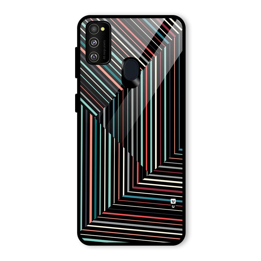 Angulars Stripes Glass Back Case for Galaxy M30s