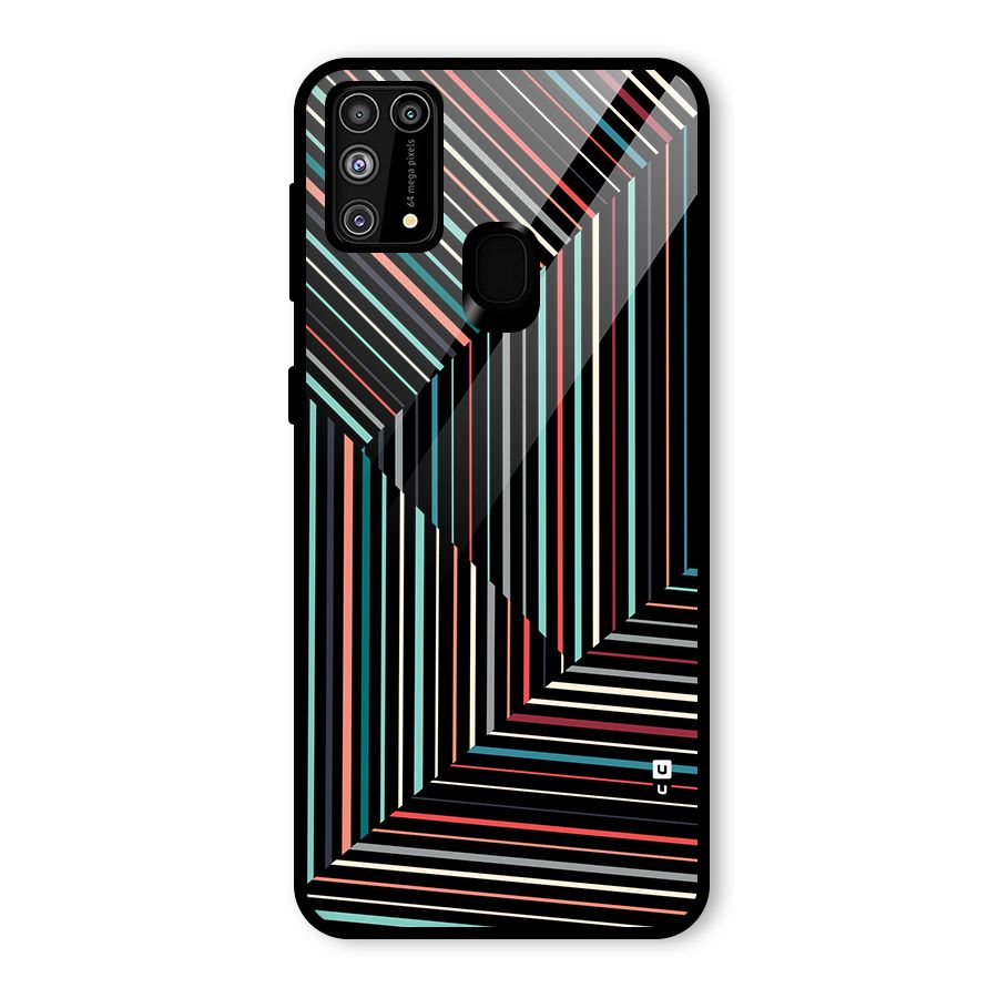 Angulars Stripes Glass Back Case for Galaxy M31