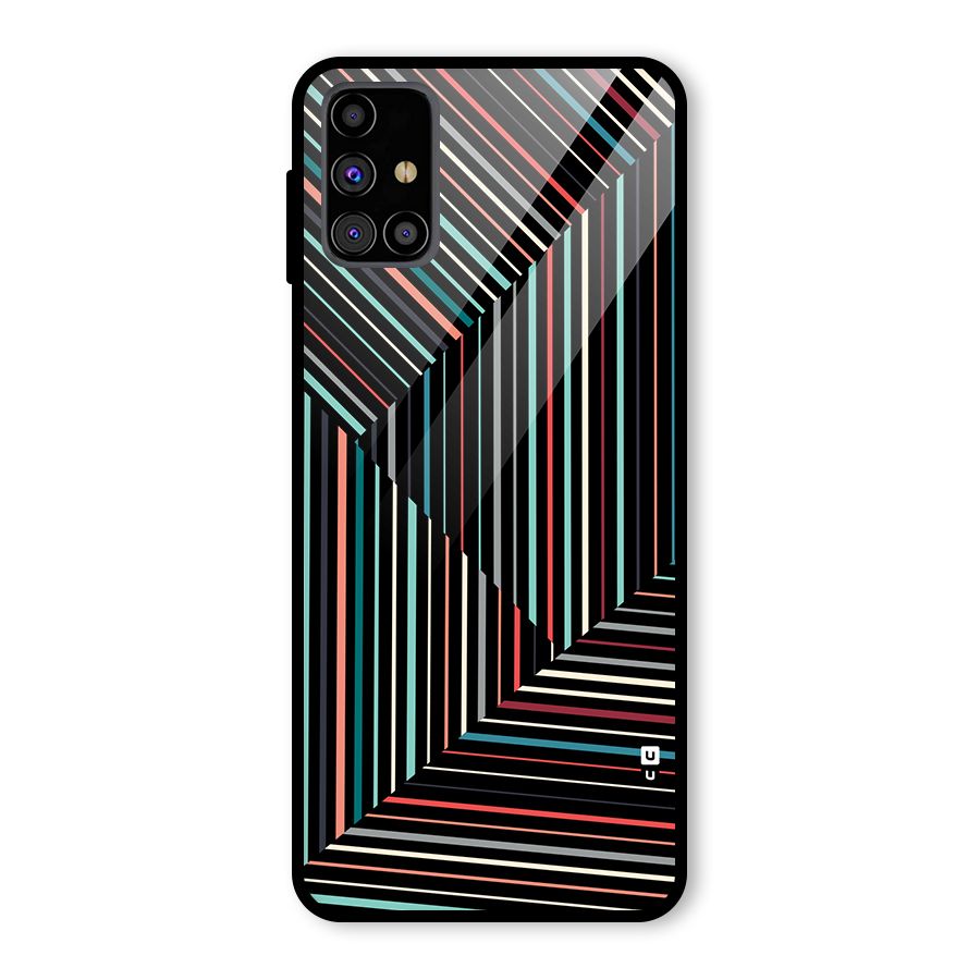 Angulars Stripes Glass Back Case for Galaxy M31s