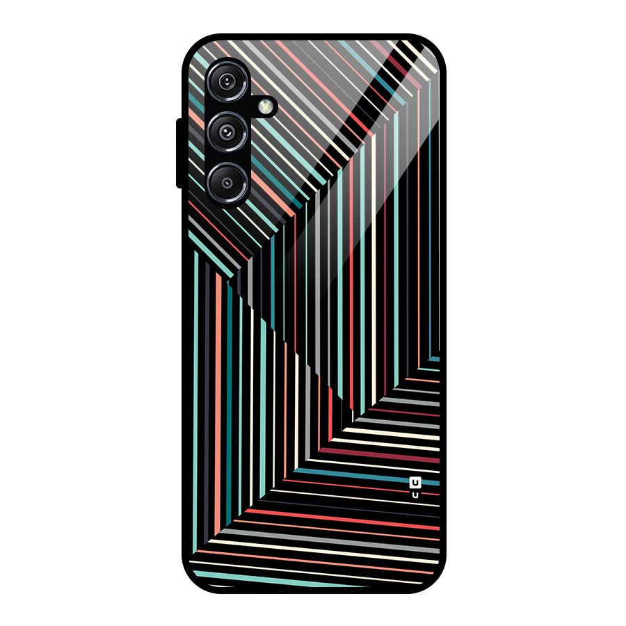 Angulars Stripes Glass Back Case for Galaxy M34 5G