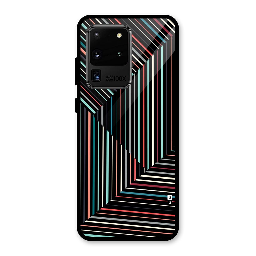 Angulars Stripes Glass Back Case for Galaxy S20 Ultra