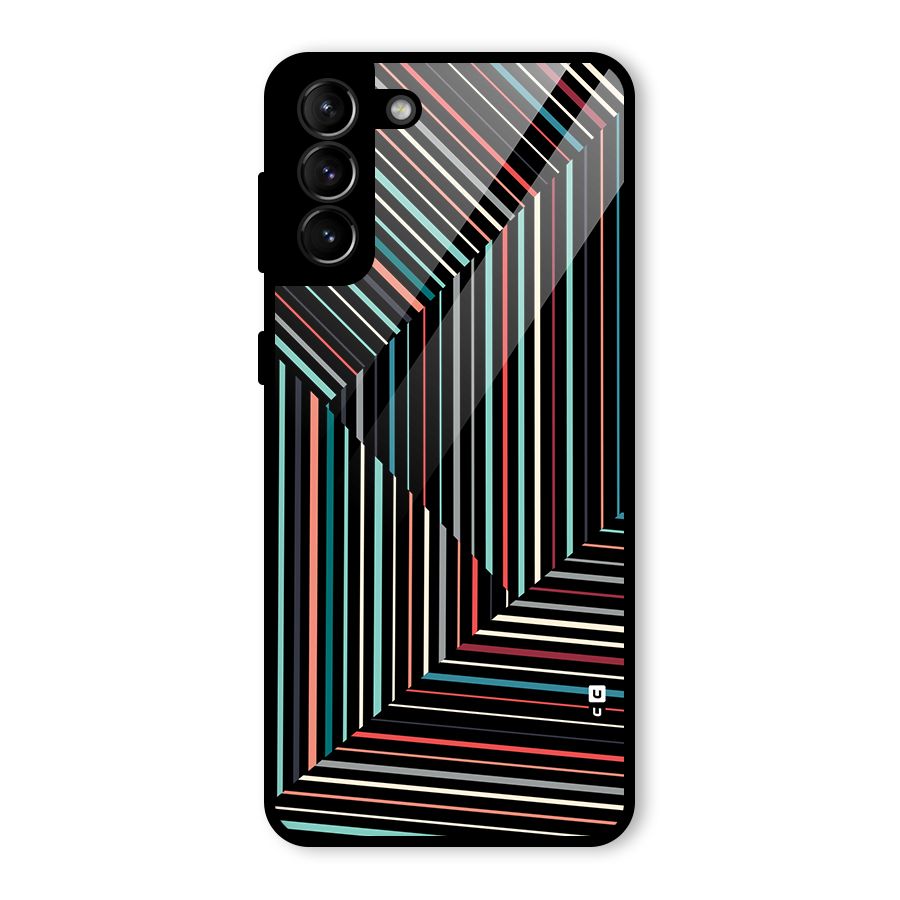 Angulars Stripes Glass Back Case for Galaxy S21 Plus