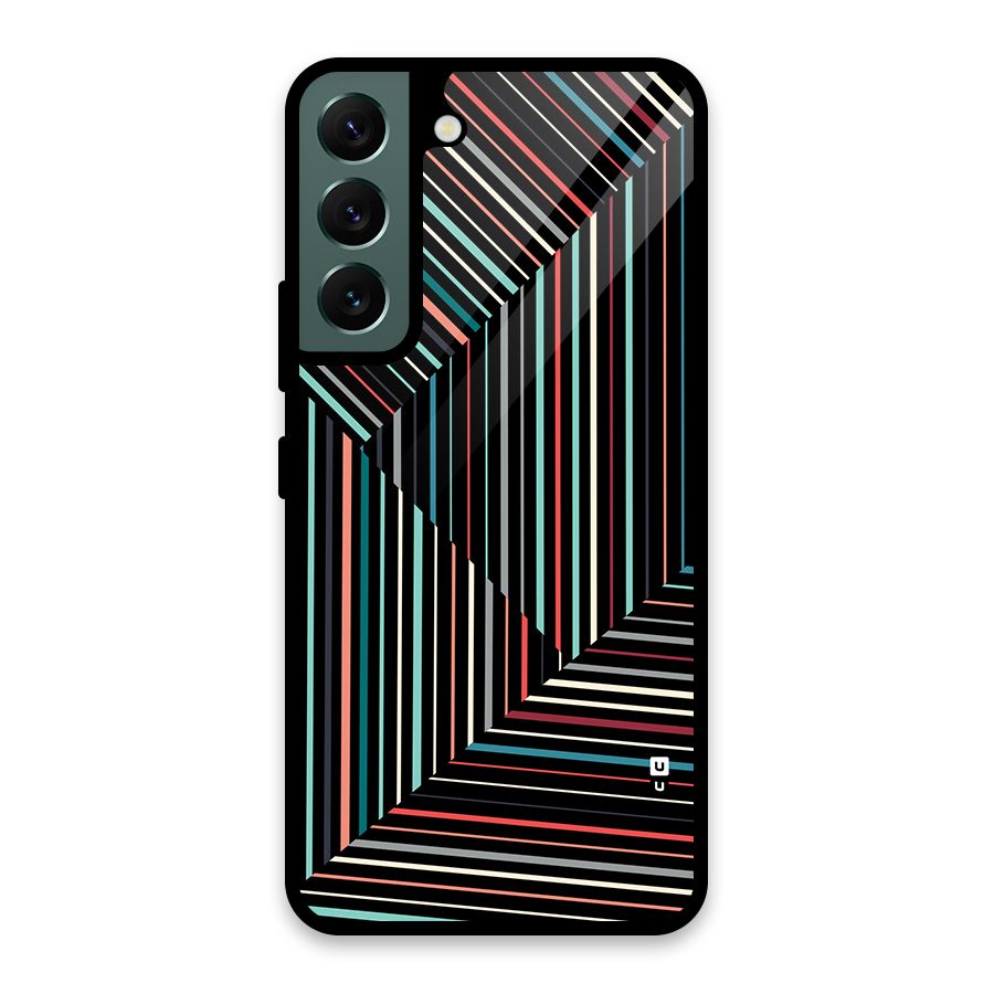 Angulars Stripes Glass Back Case for Galaxy S22 5G
