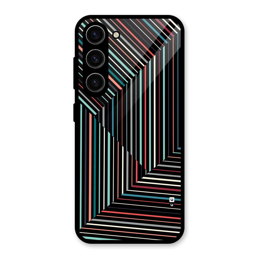 Angulars Stripes Glass Back Case for Galaxy S23