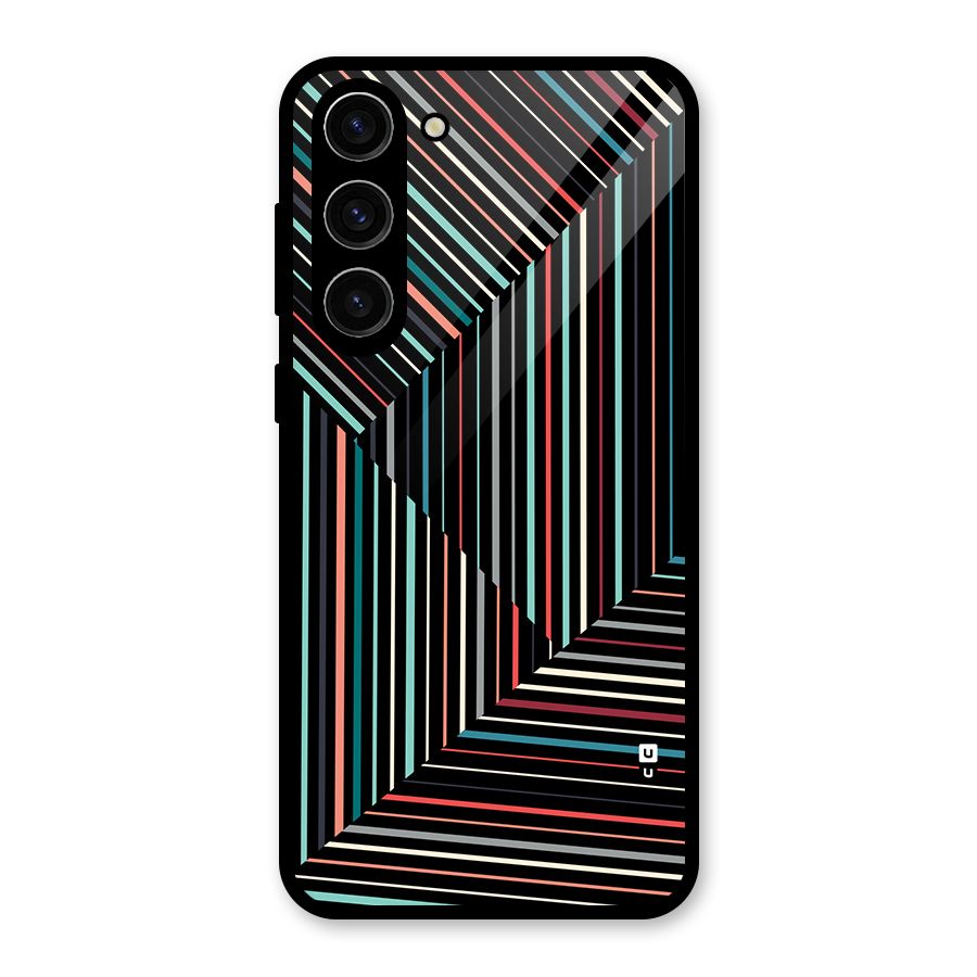 Angulars Stripes Glass Back Case for Galaxy S23 Plus