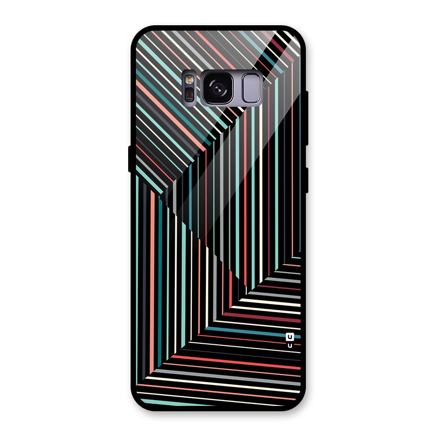 Angulars Stripes Glass Back Case for Galaxy S8