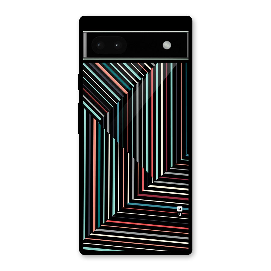 Angulars Stripes Glass Back Case for Google Pixel 6a