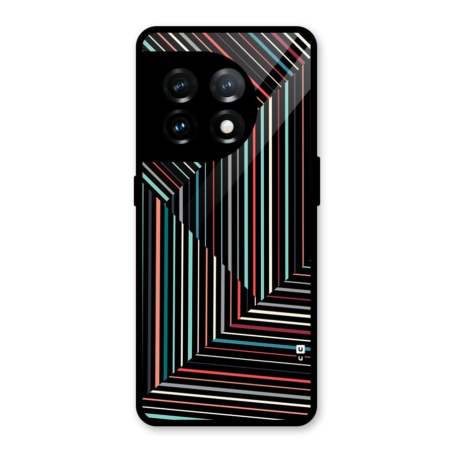 Angulars Stripes Glass Back Case for OnePlus 11