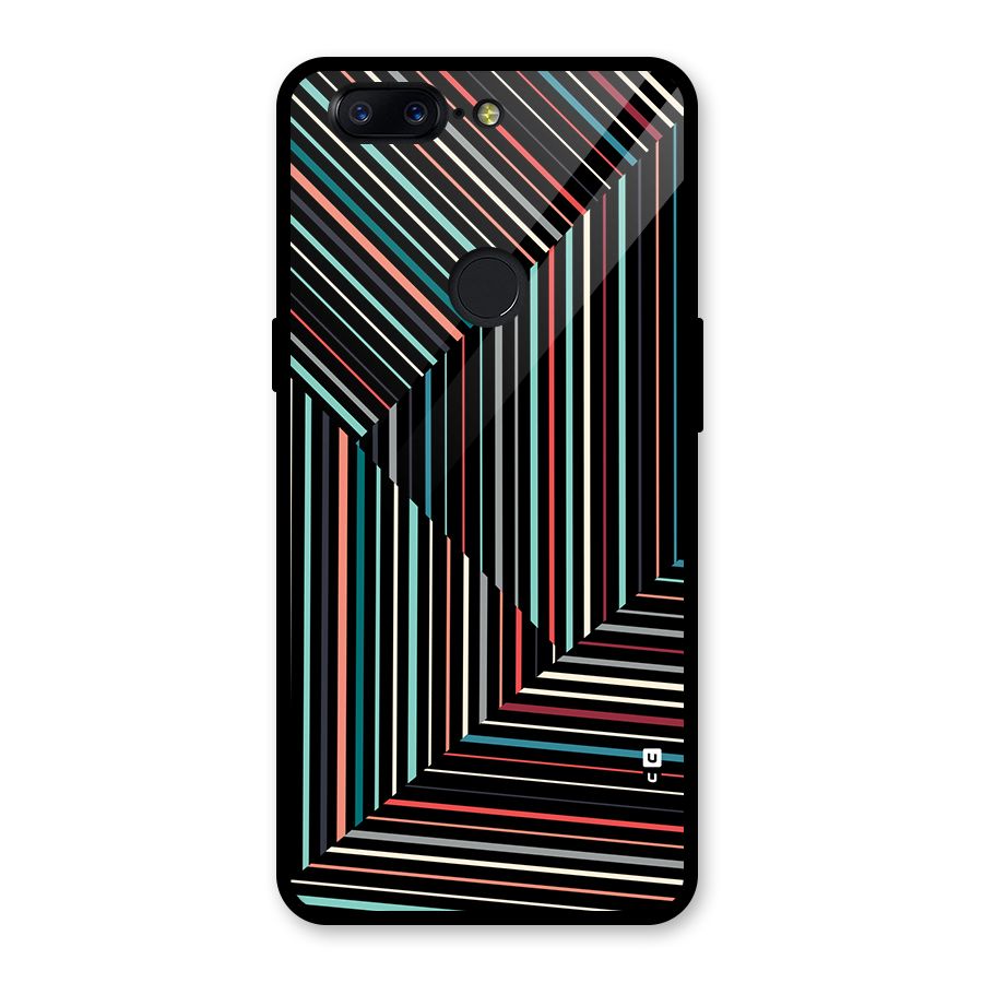 Angulars Stripes Glass Back Case for OnePlus 5T