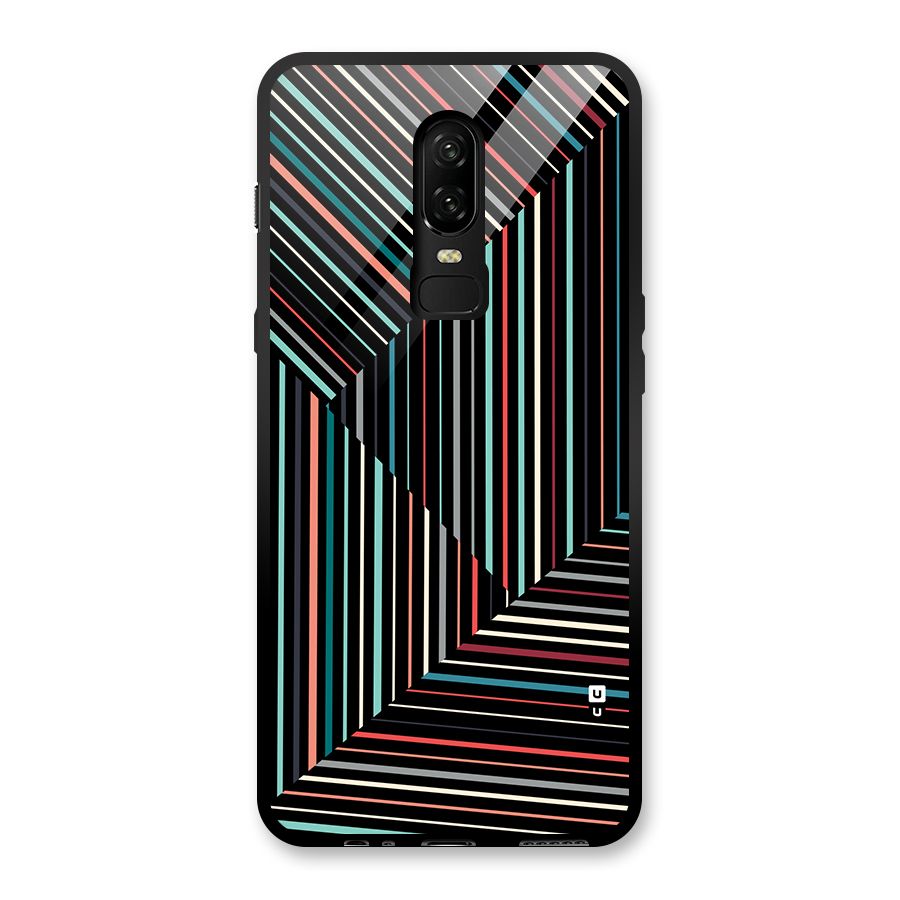 Angulars Stripes Glass Back Case for OnePlus 6