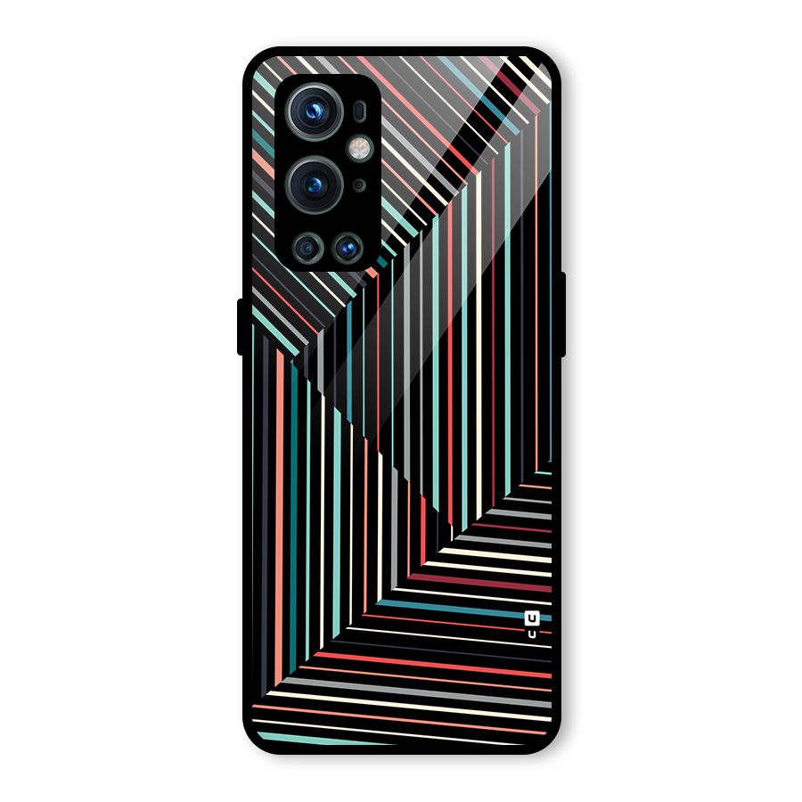 Angulars Stripes Glass Back Case for OnePlus 9 Pro