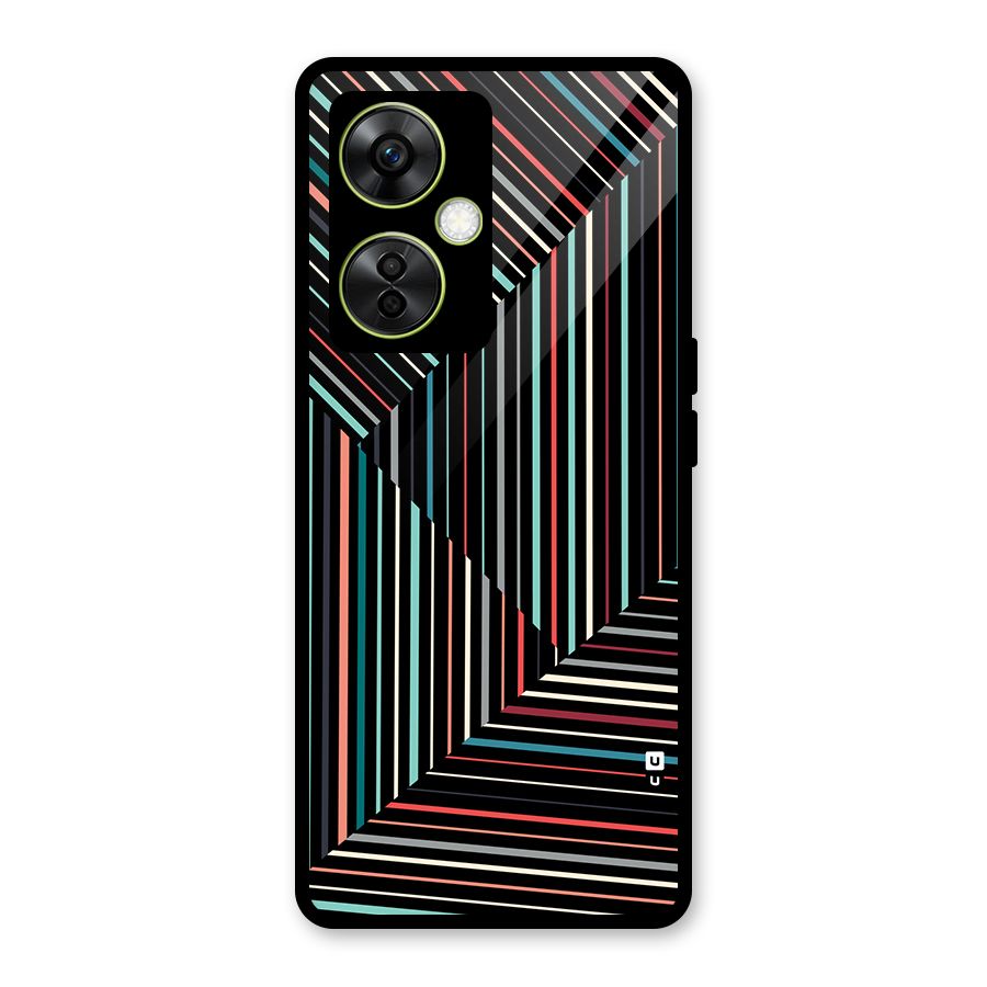 Angulars Stripes Glass Back Case for OnePlus Nord CE 3 Lite