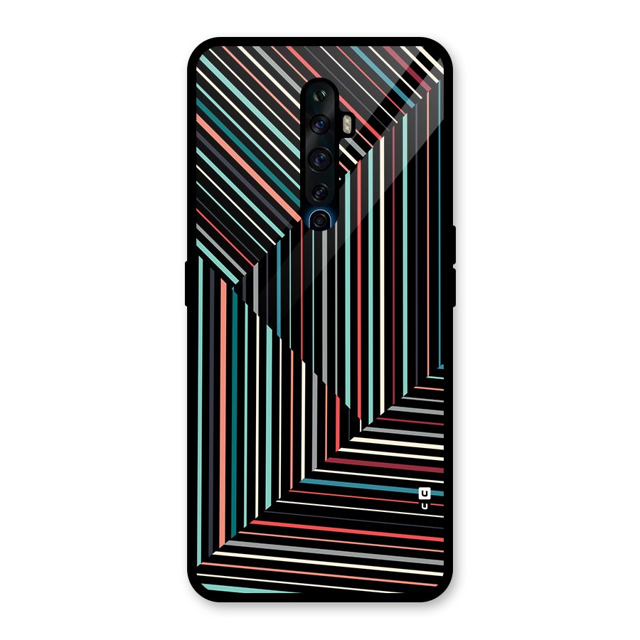 Angulars Stripes Glass Back Case for Oppo Reno2 Z