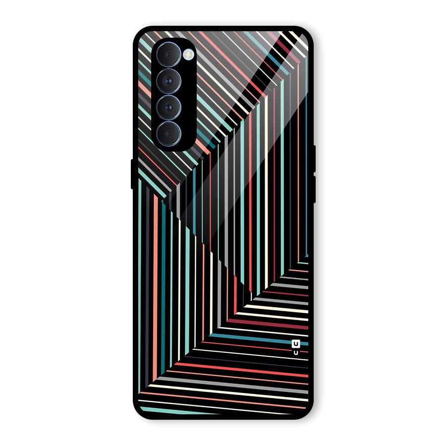 Angulars Stripes Glass Back Case for Oppo Reno4 Pro