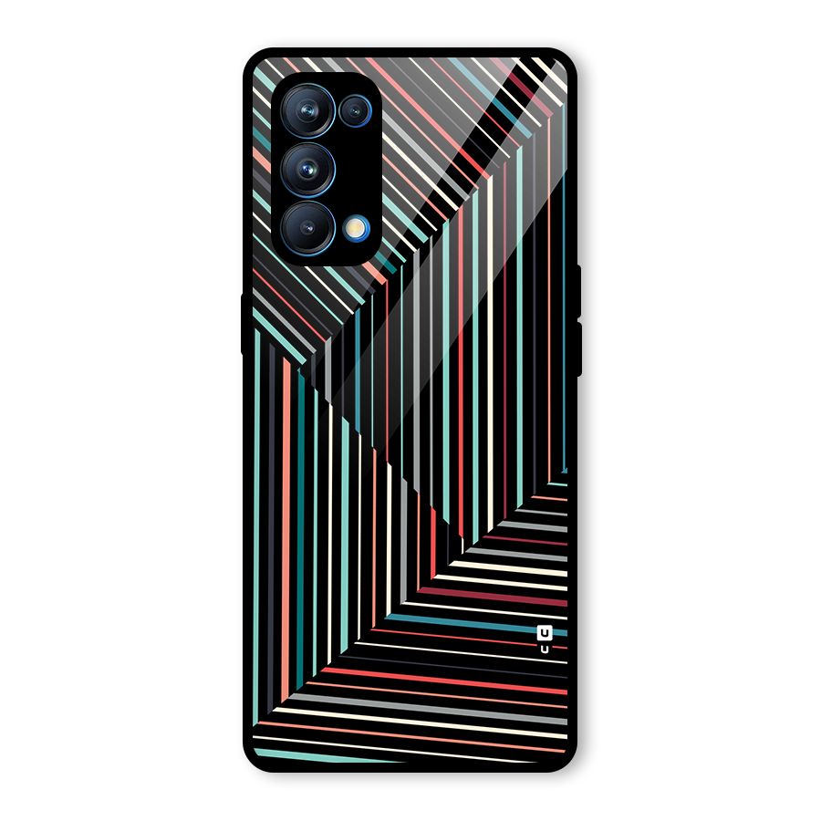 Angulars Stripes Glass Back Case for Oppo Reno5 Pro 5G