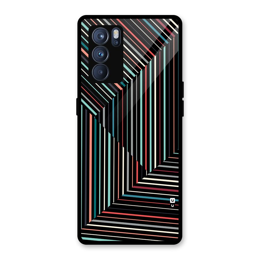 Angulars Stripes Glass Back Case for Oppo Reno6 Pro 5G