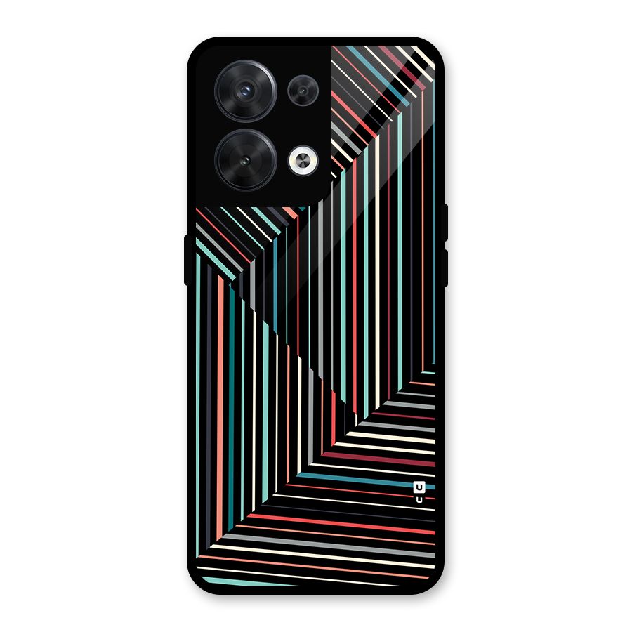 Angulars Stripes Glass Back Case for Oppo Reno8 5G