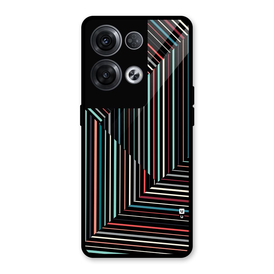 Angulars Stripes Glass Back Case for Oppo Reno8 Pro 5G