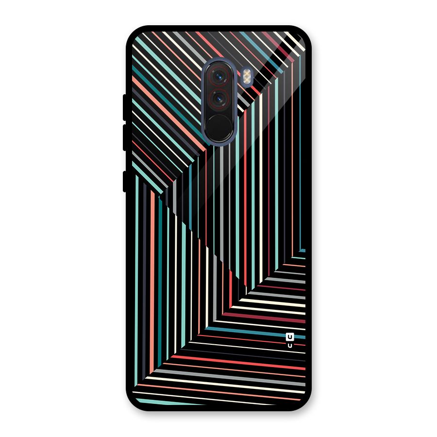 Angulars Stripes Glass Back Case for Poco F1