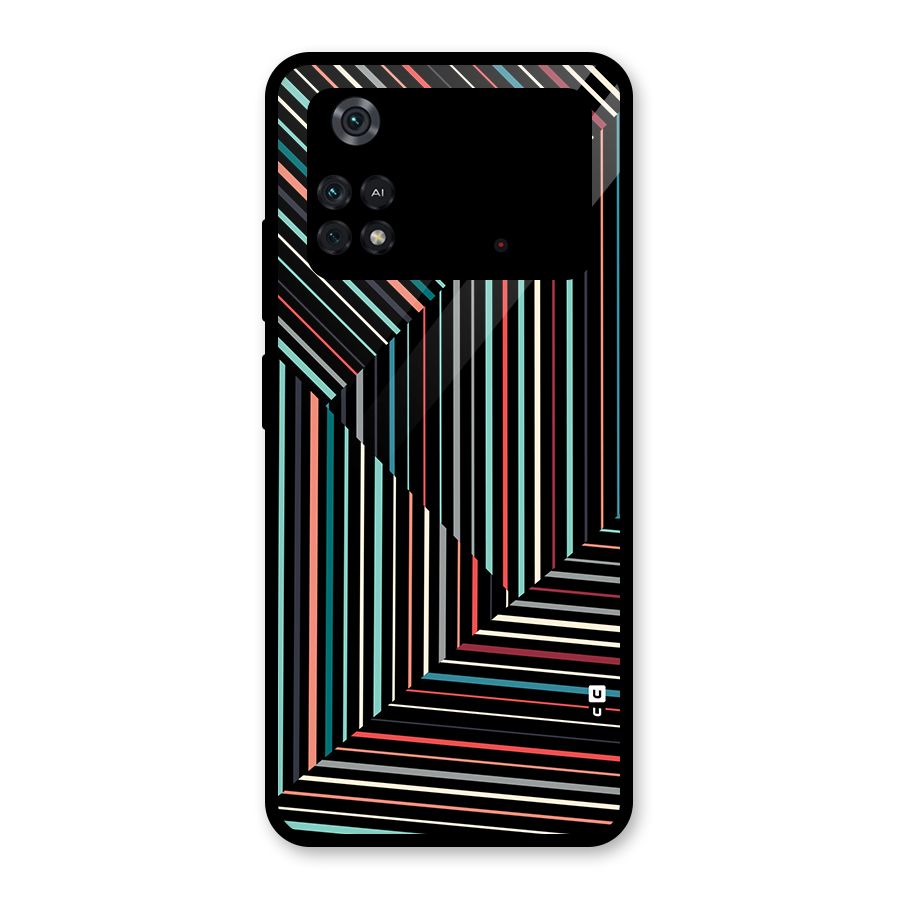 Angulars Stripes Glass Back Case for Poco M4 Pro 4G
