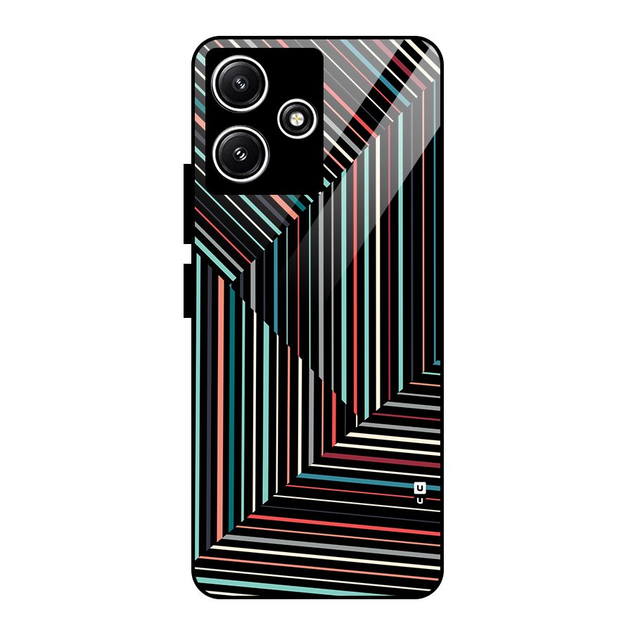 Angulars Stripes Glass Back Case for Poco M6 Pro